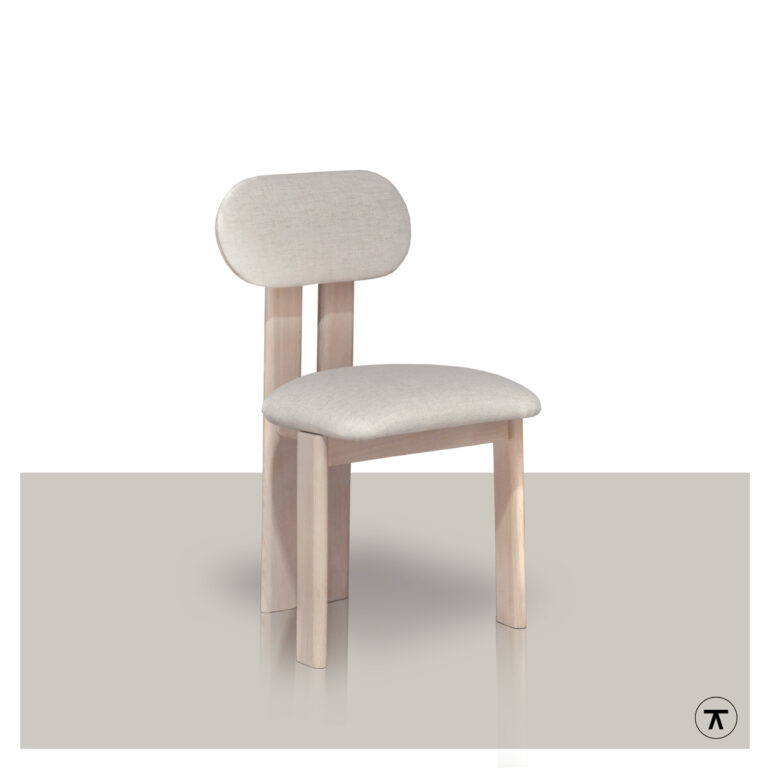 Houten eetkamerstoel Wendy met lichte zitting