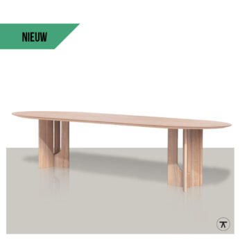 Plat ovale tafel Bauhaus met label NIEUW