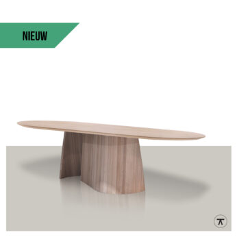 Plat ovale tafel Vorbis met label NIeuw
