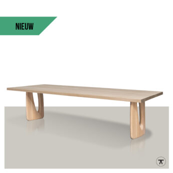 Rechthoekige tafel Bahlon met groen button