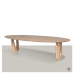Ovale tafel Balluno met design open houten onderstel