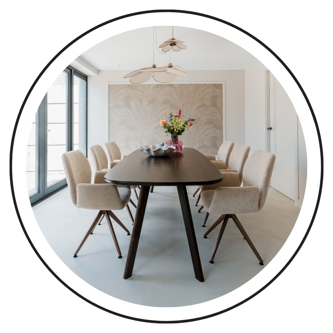 Deens ovale tafel Ball in de kleur choco