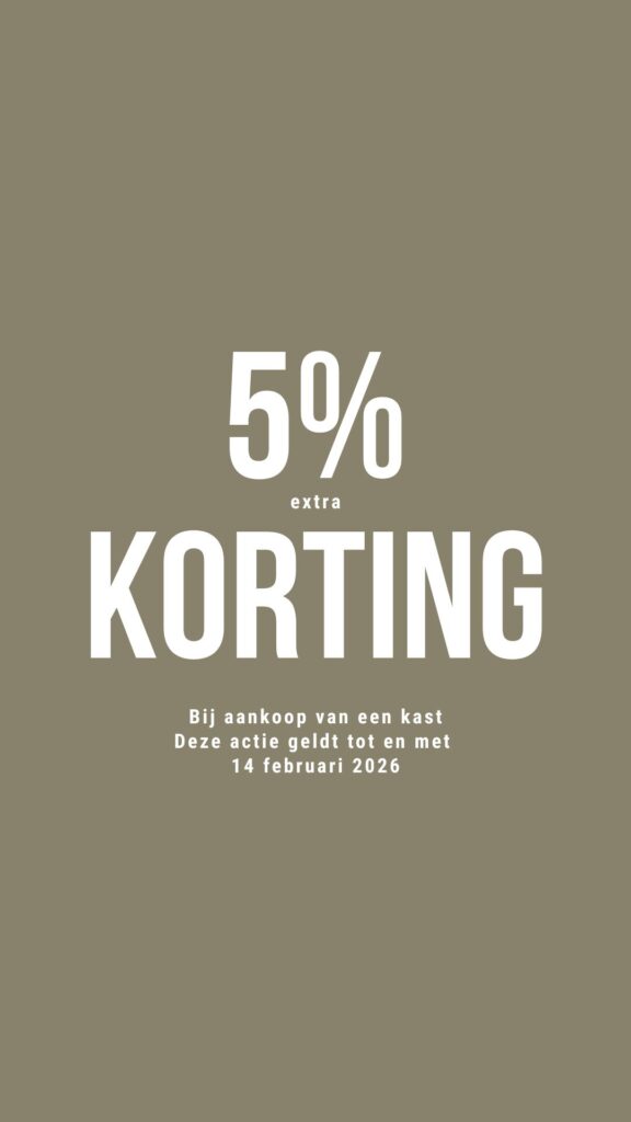 5% extra korting op maatwerk kast tot en met 14 februari 2026