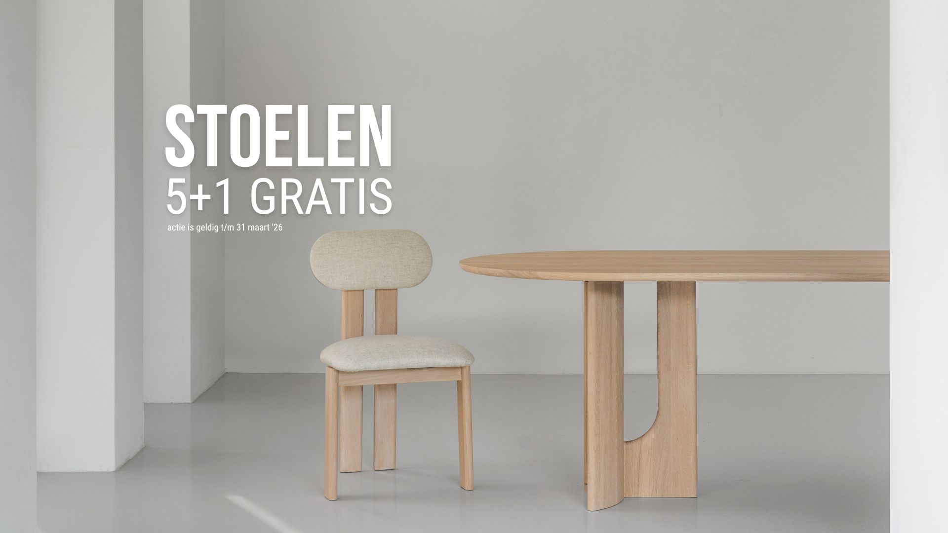 Stoelenactie Van Tafel 5 stoelen + 1 stoel gratis