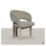 Eetkamerstoel Mar met open rug en houten onderstel