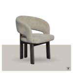 Eetkamerstoel Mar met open rug en houten onderstel in de kleur choco