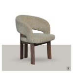 Eetkamerstoel Mar met open rug en notenhouten onderstel