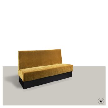 Eetkamerbank Pleno in gouden velours stof.