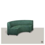 Ronde eetkamerbank Tubo in de kleur groen