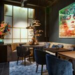 Ronde eetkamerbank Tubo in de kleur bruin