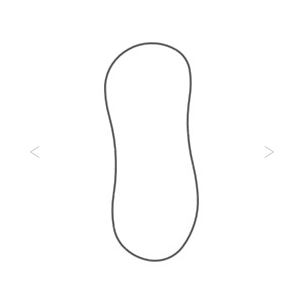 Lijntekening organische tafel Blob met pijltjes