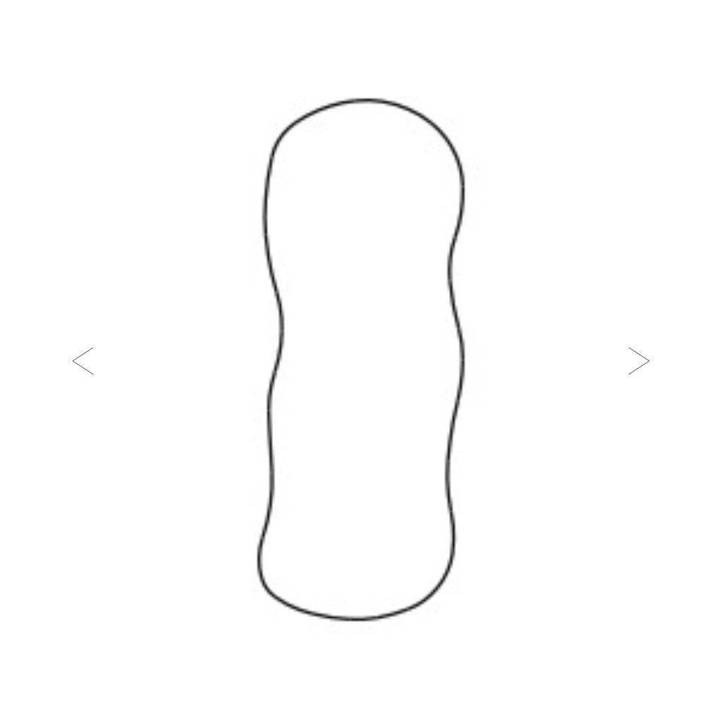 Lijntekening organische tafel Bubbel met pijltjes