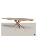 Deens ovale tafel Corda met houten matrix onderstel