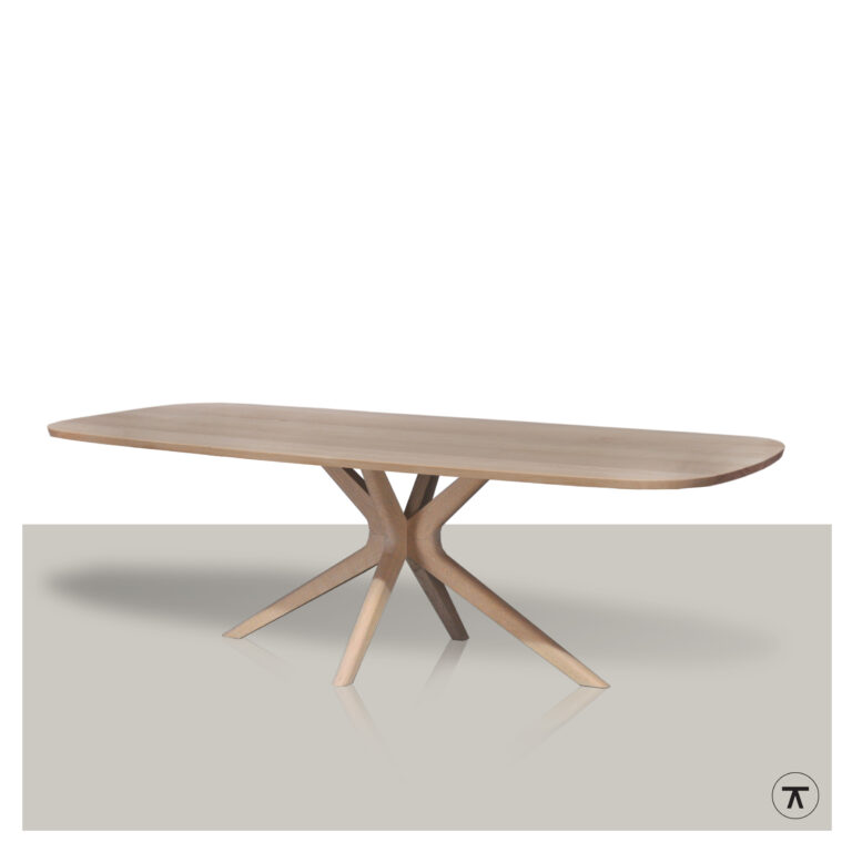 Deens ovale tafel Corda met houten matrix onderstel