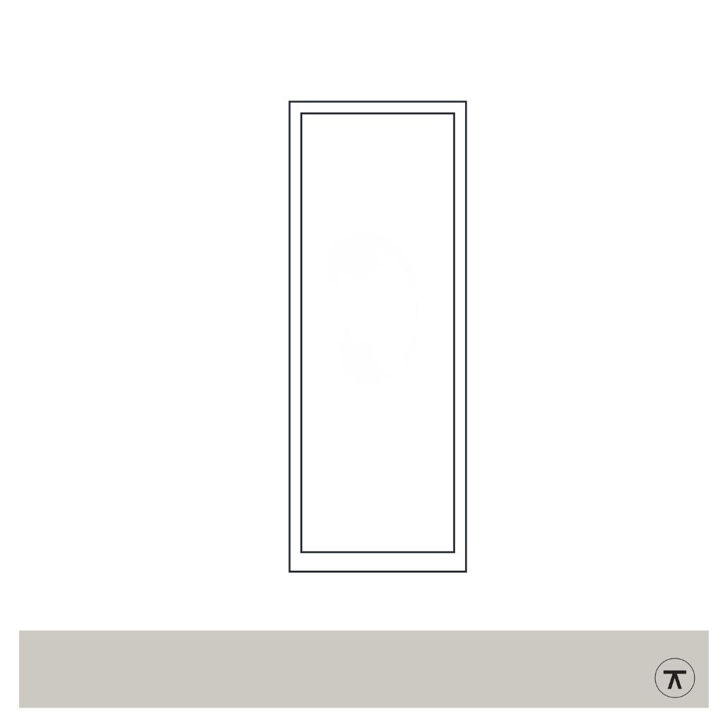 Lijntekening enkele deur Glas