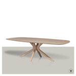 Fins ovale tafel Corfu met houten matrix onderstel