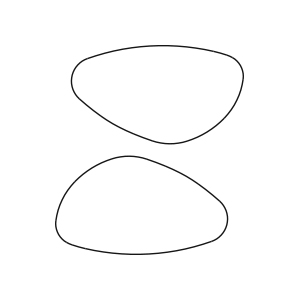 Lijntekening organische tafel Kiezel vorm A