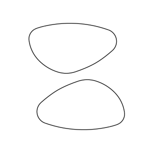 Lijntekening organische tafel Kiezel vorm B