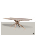 Rechthoekige tafel Corda met houten matrix onderstel