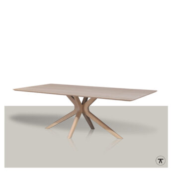 Rechthoekige tafel Corda met houten matrix onderstel