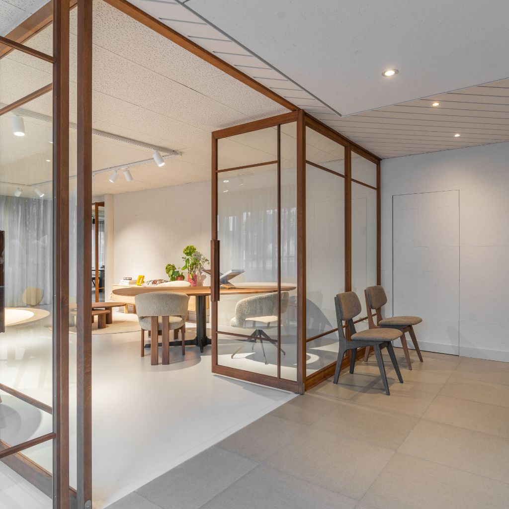 Dubbele houten binnendeuren met glas